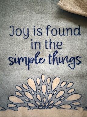 Blue Floral and Script Kitchen Towels - Set of 4